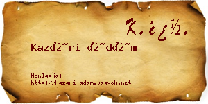Kazári Ádám névjegykártya
